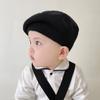 Gorro para bebé primavera y otoño boina fina para bebé niños y niñas gorro de lana tejido color liso tabla ligera otoño e invierno moda