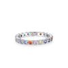 Anillo de circonitas de color arcoíris en plata esterlina S925 para mujer, fresco y dulce, ligero, de lujo, de moda japonesa y coreana, con diamantes Rai que combinan con todo.