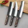 Conjunto de Facas de Cozinha Forjadas de Três Peças Longquan para Mulheres, Faca de Fatiar Ultra Afiada, Faca Especial do Chef para Cortar Carne, Faca de Cozinha