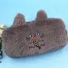 Nuevo Estuche para Lápices de Gran Capacidad en Stock Transfronterizo, Bolsa de Papelería de Peluche de Oso Lindo, Estuche Suave Estilo Cartera, Venta al por Mayor