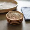 Buenos Días tienda Vietnam alfombrilla para taza de ratán de otoño alfombrilla aislante alfombrilla para taza de ratán hecha a mano