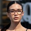 Gafas de moda y elegantes con forma de ojo de gato para mujer, con espejo plano antiluz azul, con marco de textura avanzada transfronterizo europeo y americano.