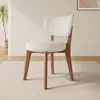 Cadeira de Jantar em Madeira Maciça Casa Moderna Estilo Creme Cadeira Estofada Banqueta de Jantar Hotel Negociação Leve Luxo Encosto Cadeira de Jantar