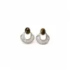 Aretes de Botón Redondos de Circonia Chapados en Oro Real de 14K Moda Sencillo Retro Versátiles Pendientes Nicho Toque de Alta Gama Accesorios para Pendientes para Mujeres