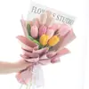 Ramo Tejido de Lana Girasol Margarita Flor Artificial Nomeolvides Rosa Crochetada Tulipán Flor Artificial Producto Terminado