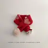 Bufanda Roja de Año Nuevo para Bebé Otoño e Invierno Gruesa Cálida Tejida para Cuello para Hombres Mujeres y Niños Bufanda de Cuello a Prueba de Viento Navideña