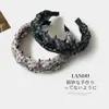 Diadema tejida con peine de malla de lunares y cristales ligera para mujer, diadema ancha de corona alta elegante para cubrir la línea del cabello y sujetar el cabello en su lugar