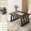 Ventana de Bahía Minimalista Estilo Chino Mesa de Té Pequeña Vintage Repisa de Ventana Balcón Mesa de Té de Bambú Mesa Baja Alfombra Mesa Pequeña Asientos en el Suelo