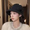 Nuevo Sombrero de Pescador con Lazo Otoño/Invierno Moda Femenina Versátil Estilo Chica Rica Sombrero de Cubo de Lana de Alta Calidad Sombrero Elegante