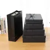 En stock caja de regalo rectangular negra tapa cielo y tierra caja de regalo de cumpleaños caja vacía con lazo caja de regalo al por mayor