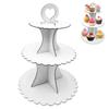 Soporte para pastel de papel de tres niveles para fiesta de cumpleaños, decoración creativa para bandeja de pastel, caricatura de sirena, boda, mesa de postres