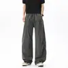 Pantalones de estilo americano con pernera curva para hombre y mujer, silueta fina de primavera y otoño, pierna ancha, corte holgado, pantalones largos deportivos casual tipo paracaidista, pantalones de chándal para jóvenes