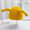 Chapéu Infantil Estilo Coreano Outono e Inverno Chapéu de Lã Quente Pelúcia Espessa Chapéu de Tricô com PomPom Grande Protetor de Orelha para Meninos e Meninas