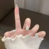 Manicura Portátil Nueva de Verano Menta Almendra Estrella Pequeña Fresca y Suave Uñas Postizas Uñas Removibles