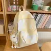 Nova Mochila Escolar de Alto Valor Estilo Japonês Tie-Dye Ins Cor Color Block Fresca Mochila de Estudante Casual Simples