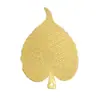 Colgante de Hoja de Bodhi con Lámina de Oro Imitación, Colgante de Mascota, Decoración para el Hogar, Colgante de Nudo de Paz y Propicio