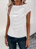 2026 Amazon Transfronterizo Ropa Europea y Americana para Mujer Color Sólido Satín Imitación Seda Jersey de un Hombro sin Mangas Top de Oficina para Mujer