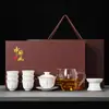 2026 Nuevo Modelo Porcelana de Jade Grasa de Oveja Juego de Té Kung Fu para Uso Doméstico, Incluye Gaiwan, Taza de Té y Mesa de Té, Juego de Tres Piezas