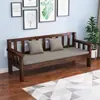 Sofá de madera maciza para uso doméstico, silla de ocio para balcón, adecuado para apartamentos de alquiler y salas de estar pequeñas, disponible en opciones de uno, dos y tres asientos