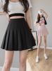 Falda Corta de Cuatro Estaciones Falda Plisada para Mujer Falda de Uniforme JK Falda de Moda (Pantalones Largos de Seguridad con Cremallera y Botón)