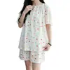 Pijama de Mujer Estilo Nuevo 2026, Ropa de Casa de Algodón y Seda Estilo Chino de Verano, Sensación Fresca y de Alta Gama, Se Puede Usar Afuera, Conjunto de Algodón y Seda Tallas Grandes