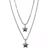 Collar Colgante de Estrella Minimalista Europeo y Americano para Mujer, Cadena de Suéter de Lujo Ligero de Nicho Hip-Hop Ins, Accesorios Versátiles de Otoño e Invierno para Hombre
