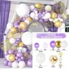 Set de Arco para Ceremonia de Globos Personalizado Morado Metálico Globos para Cumpleaños de Niños Fiesta de Bodas Diseño de Globos Transfronterizo