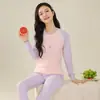Conjunto de ropa interior térmica de algodón puro para niñas estudiantes, tops y pantalones de otoño para niñas, pijamas infantiles, camiseta interior de algodón para niñas