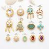 Cor de ouro antiga gota de óleo talão barril talão pulseira colar pingente frisado pingente diy jóias acessórios atacado