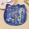Conjunto de Lápis e Papelaria Infantil Criativo com 8 Peças Desenho Animado Material Escolar Presentes para Alunos do Ensino Fundamental Presentes para Jardim de Infância