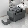 Lavabo de Cerámica para Lavado de Cabello para Salones de Belleza, Estilo Simple Semi-Reclinable, Cama de Masaje y Lavado para Salón de Belleza, Venta Directa del Fabricante