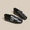 Hebilla de Cinturón Tallada a Cuadros Retro Zapatos con Borla Británica para Mujer Invierno 2025 Zapatos Cálidos de Terciopelo con Pelo Zapatos Planos de Algodón