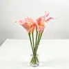 Mini flor de cala artificial de PU, tacto realista, flor artificial para decoración de sala de estar en casa, accesorios para fotografía de bodas, flor artificial decorativa