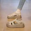 Sandálias Birkenstock Brancas com Solado Grosso para Mulheres Verão Peça Externa 2026 Nova Super Quente para Combinar com Saias Pés Não Cansados Romanas de Solado Plano