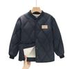 Casaco acolchoado de algodão infantil, forro, casaco quente para meninos, casaco acolchoado de algodão para meninas, forro de lã, casaco acolchoado de algodão, uniforme escolar infantil médio e grande, roupa de inverno