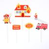 Decoración para pastel directa de fábrica bombero camión de bomberos escalera tema de héroe consumidor tarjeta para pastel para hornear