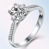 Cross-Border mão rápida Red Book Net Red live simulação anel moissanite fêmea 1 quilate seis garra fábrica de anel de casamento atacado