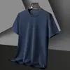 Camiseta Masculina de Manga Curta Verão Waffle Solta Manga Curta Top Meninos Camiseta Trendy Casual Malha Respirável