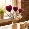 Arreglos Florales para el Día de San Valentín en Varios Colores, Recortes de Corazón de Espuma Larga de Peluche, Suministros Festivos para Decoración de Fiestas