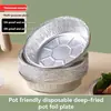 Bandeja Especial de Papel de Aluminio para Freidora de Aire Desechable para Barbacoa Horneado Papel de Aluminio Lonchera Alimentos a Prueba de Aceite Tazón Redondo Bandeja de Papel de Aluminio