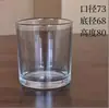 Taza de Vela de Vidrio Transparente Taza Vacía Taza de Aromaterapia Tapa Romántica de Pino con Anillo de Sellado Decoración del Hogar Portavelas Decorativo