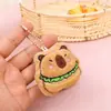 Chapéu de Pelúcia Desenho Animado Capivara Pingente Torrada Porquinho da Índia Corrente de Contas Artesanal Decoração de Mochila