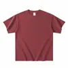 Camiseta de Algodão Puro Pesado Estilo Americano Cor Cinza Escuro 400g Manga Curta para Homens e Mulheres, Verão Cor Sólida Gola Redonda Caimento Solto Básica Meia Manga Tendência