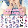 Pegatina de tatuaje con purpurina de unicornio de dibujos animados para niños, bonita, impermeable, de larga duración, con patrón pequeño.