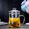 Taza de vidrio de borosilicato alto para té de burbujas con filtro de red roja transparente para agua, taza de separación de té para oficina de hombres y mujeres, tiembla igual