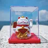 2 Gatos de la Suerte Mini Creativos de Dibujos Animados para Coche con Energía Solar Decoraciones que Asienten para Recepción para Atraer Riqueza