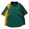 Camiseta de Fútbol Polo Manga Corta Bloque de Color Retro Cuello en V, Camisa Deportiva de Fútbol Holgada Oversize Vintage Estilo Americano