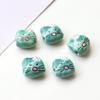 Lindo animalito pez Pequeña Tortuga cabeza de gato cuentas de cerámica pintadas a mano diy hecho a mano aretes con cuentas accesorios
