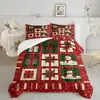 Kit de Textil para el Hogar Navideño con Impresión Digital Cepillada Temu/Jit Transpirable Agradable al Tacto Colcha Funda de Almohada Fábrica de Origen