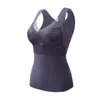 Chaleco Cálido de Malla de Encaje y Terciopelo Otoño e Invierno, Prenda Única, Sujetador sin Rozaduras, Ajustado, Soporte para el Pecho, Ropa Cálida Sexy con Calentamiento